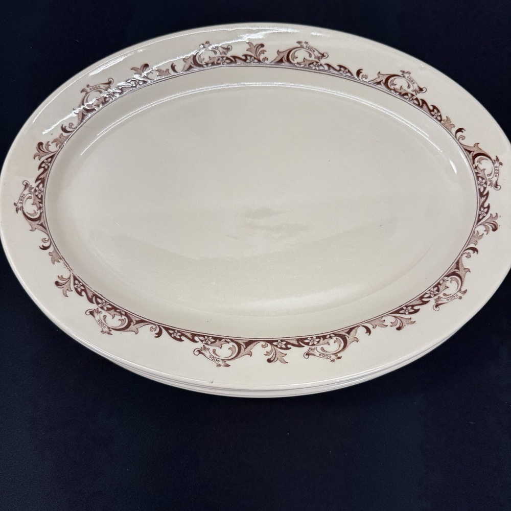 1930s 1940s MAYER CHINA CURTIS PATTERN RESTAURANT OVAL PLATTER VINTAGE‎